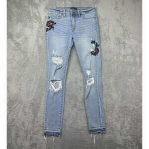 Abercrombie & Fitch Jeans Women's 26 / 2R Blue Embroidered Harper Super Skinny
